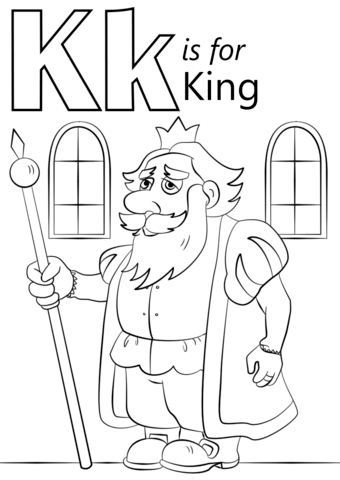 Letter K Is For King Coloring Page